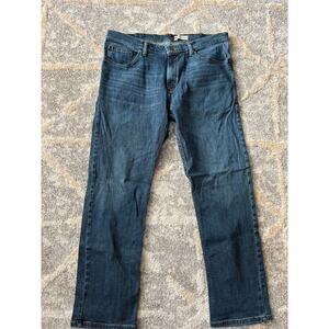 Wrangler slim straight dark wash blue jeans men's size 38x30